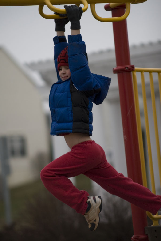 ethan on monkey bars