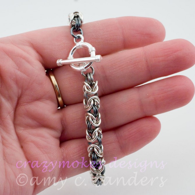 sterling silver byzantine bracelet