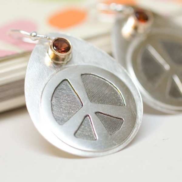 peace sign earrings