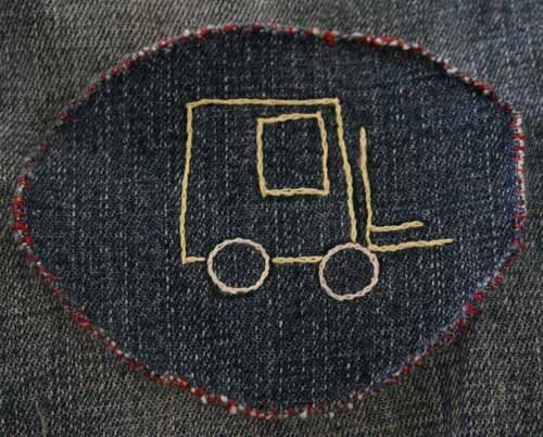 forklift patch on jeans
