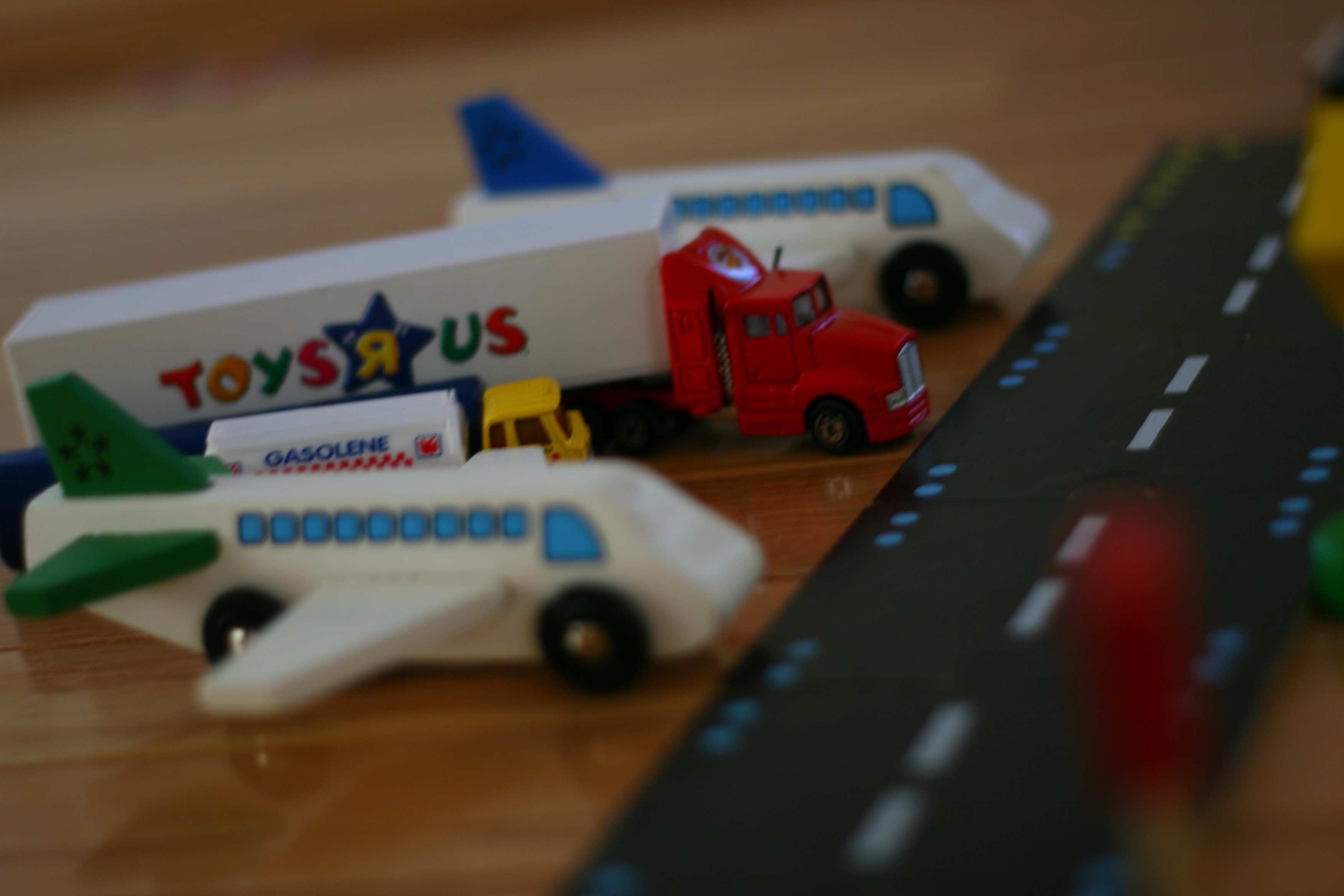 toy planes next to runway
