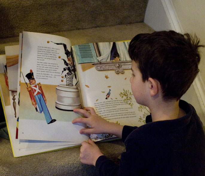 ethan reading The Tin Soldier